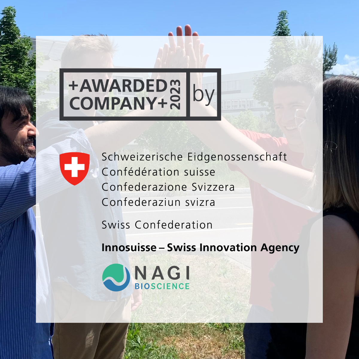 Nagi Bioscience receives the Innosuisse Certificate accrediting for sustainable growth