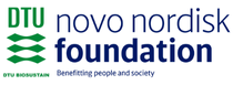 DTU Biosustain and Novo Nordisk Foundation logo: academic and research collaboration with Nagi Bioscience on healthy aging innovations.