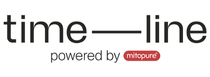 Timeline logo: powered by Mitopure, representing innovation in mitochondrial health and clinically validated longevity supplements and cosmetics in collaboration with Nagi Bioscience.